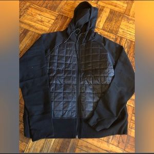 Old Navy Fleece Quilted Hybrid Zip Hoodie - Black